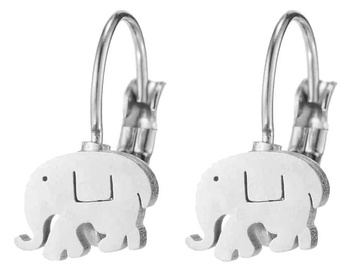 Cercei din argint, mici, oțel chirurgical, elefant boho