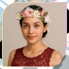 Coronita de comuniune roz Bentita Flori Trandafiri Stil Boho