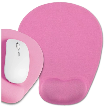 Mouse pad ergonomic roz cu suport antiderapant pentru încheietura mâinii