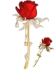 Brosa trandafir cu zirconi, ac elegant, ac romantic