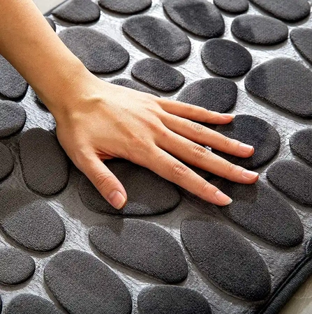 Covoraș absorbant anti-alunecare pentru baie, negru, moale