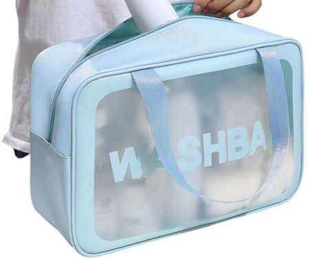 Geantă mare transparentă pentru cosmetice, impermeabilă