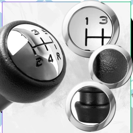 Peugeot Citroën buton schimbător piele cromat 5 trepte