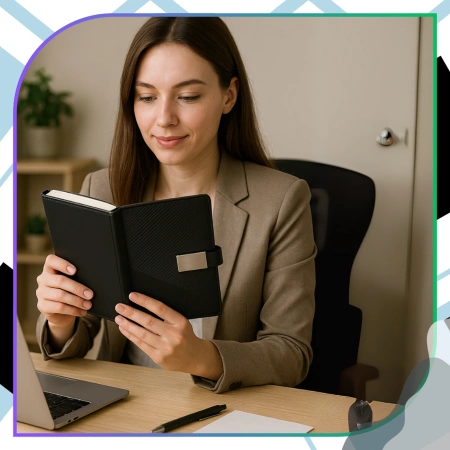 Notes, caiet cu fermoar, planner, jurnal A5, negru, elegant.