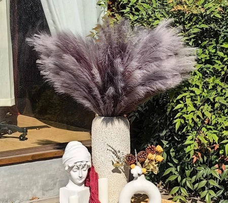 Iarbă artificială de pampas gri set decorativ de 7pcs