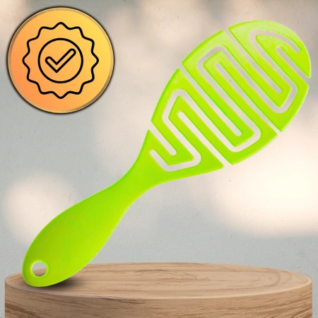 Perie flexibila pentru masaj si coafare a parului, verde delicat