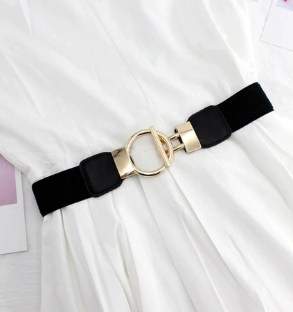 Cureaua de dama neagra pentru o rochie Elastic gold