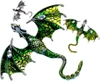 Brosa eleganta cu zirconi, dragon verde