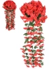 Hanging roșu artificiale iederă alpinism flori decorative 1pc pentru balcon