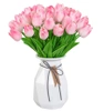 Buchet artificial de lalele roz 10pcs flori decorative