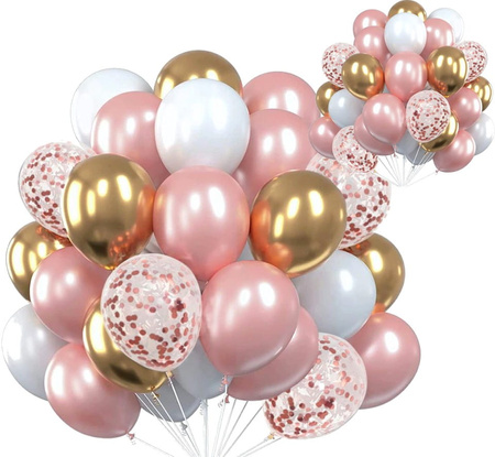 Set de 30 de baloane roz cu confetti pentru ziua nuntii