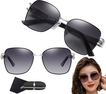 Ochelari de soare polarizați cu rame argintii