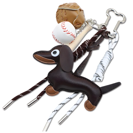 Breloc geantă breloc pandantiv dachshund baseball set
