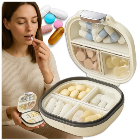 Cutie organizatoare elegantă pentru medicamente, crem, mini