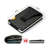 Portofel de metal mini pentru bărbați Husă pentru bărbați Organizator de carduri negru