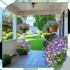 Flori artificiale crini mov decor buchet calla 5buc