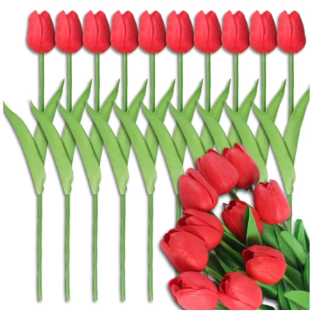 Buchet de lalele roșii artificiale 10 buc flori decorative