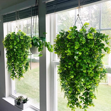 Flori artificiale flori verzi eucalipt agățat decor