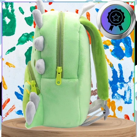 Ghiozdan de pluș pentru copii, pentru preșcolari, cu fermoar, DINOZAUR