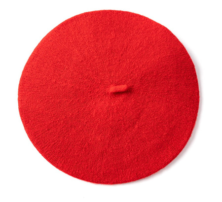 Șapcă beretă de damă cu antenă, roșu francez