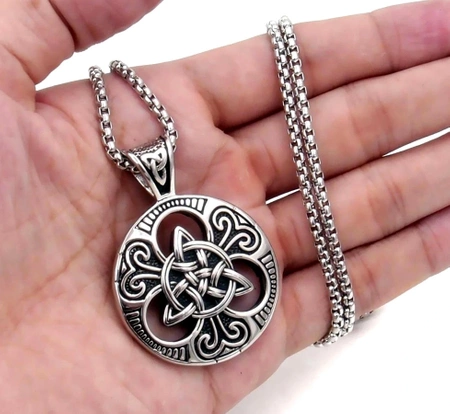 Colier barbatesc, otel chirurgical, Viking, amuleta nordica din argint