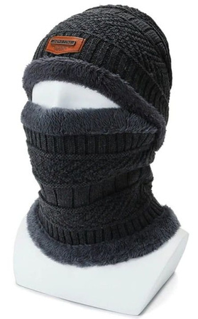 Set barbati: palarie + tunel izolat, negru