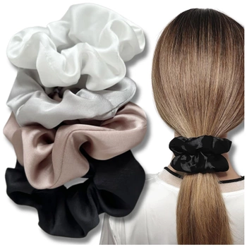 Banda de păr SCRUNCHIE din satin, set de 4