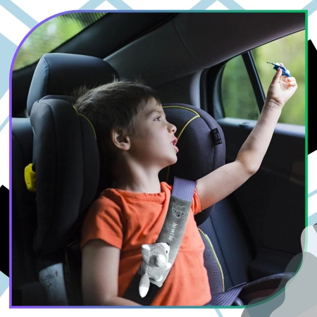 Husă de centură de siguranță din pluș de vulpe gri pentru copii