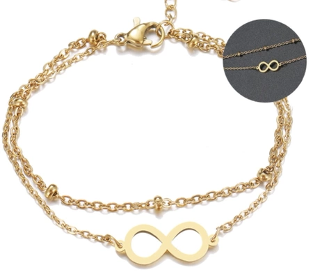 Bratara Infinity, otel chirurgical auriu, cifra opt