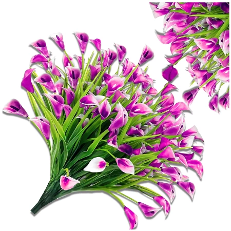 Flori artificiale crini roz decor buchet calla 5buc