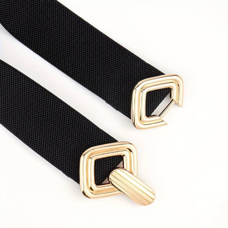 Curea elastica de dama pentru o rochie, cauciuc, catarama aurie