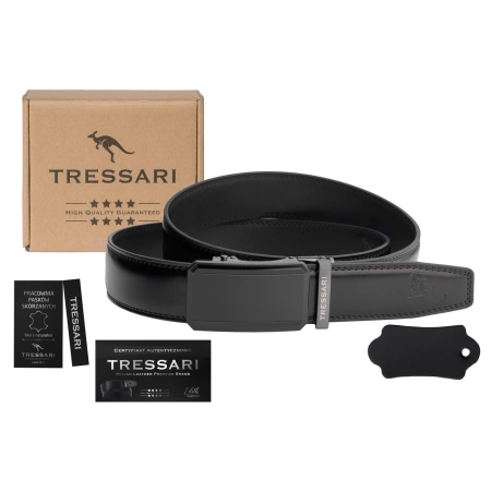 Curea pantaloni barbati 125cm Automatic piele naturala neagra TRESSARI