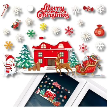 Sticker pentru fereastră de Crăciun - decor colorat pentru Crăciun