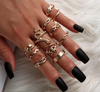 Set de inele retro Punk Gold Gothic