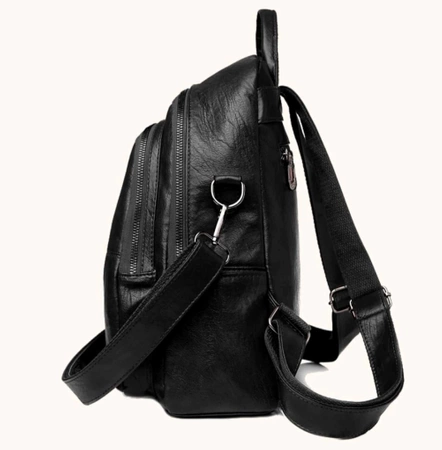 Rucsac elegant din piele A4, spatios, negru