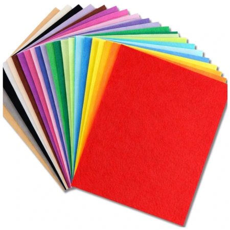 Foi decorative din fetru 30x30cm, set de 20 de bucăți, amestec de culori