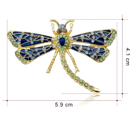 Broșă elegantă insecte libelule cu zirconi