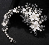 Bandita de nunta cu diadema, creanga argintie, strasuri, flori