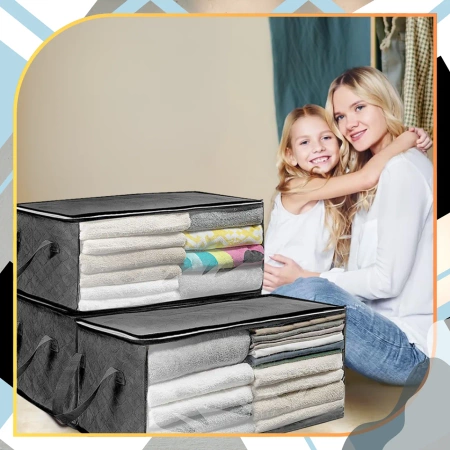 Organizator solid set de 3 genti dulap mari pentru lenjerie de pat haine pături