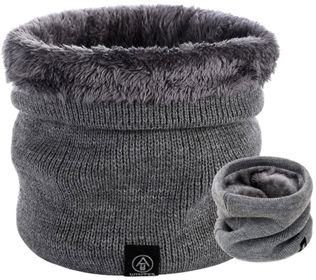 Eșarfă izolată pentru gât de iarnă, gri