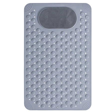 Covoraș de duș antiderapant pentru baie 69x36 cm, cu masaj, gri