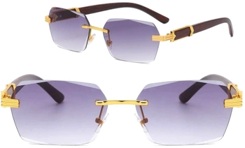 Ochelari de soare dreptunghiulari umbriți fără rame