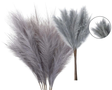 Iarbă artificială de pampas gri set decorativ de 7pcs