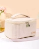 Geanta cosmetica patrata, organizator luminos, elegant din piele ecologica