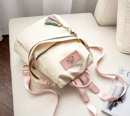 Rucsac urban de dama, rucsac sport cu pompon, incapator
