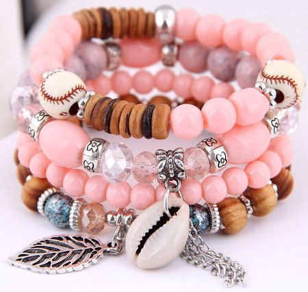 Set bratari cu margele roz