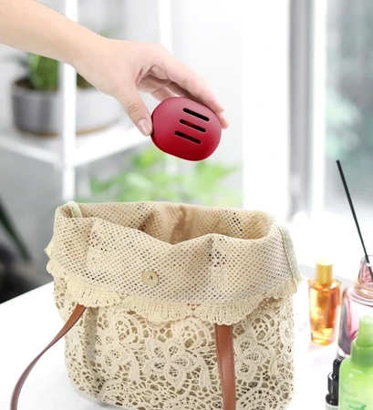 Burete gri in lacrimi pentru blender de machiaj + carcasa rosu