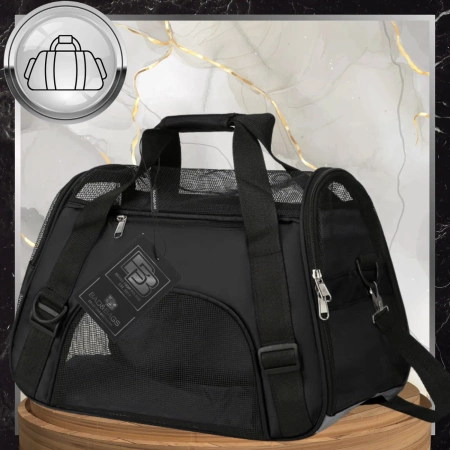 BAD&BAGS transport negru pentru geanta auto pentru caini mici