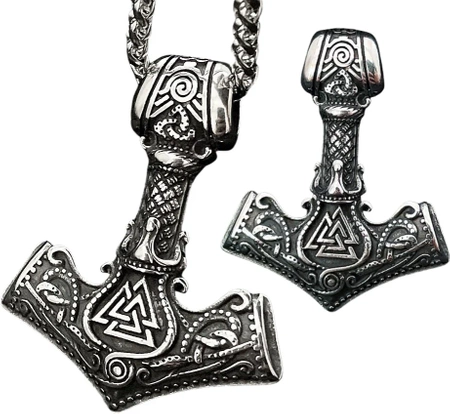 Colier bărbătesc argint Hammer of THOR MJOLNIR, oțel