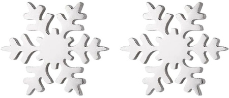 Cercei mici din argint, oțel chirurgical, fulg de nea